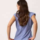 TennyCC Pleat Top - Denim blue