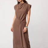 FalconCC Pleat Dress - Walnut