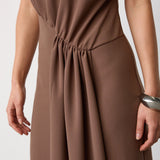 FalconCC Pleat Dress - Walnut