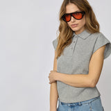 SidaCC Polo Top - Grey Melange