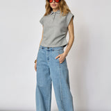 SidaCC Polo Top - Grey Melange