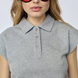 SidaCC Polo Top - Grey Melange