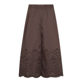 PoppyCC Pleat Scallop Skirt - Dark Brown