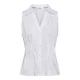 PoppyCC V-Collar Top - White
