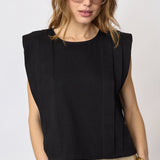 ZelliCC Padded Pleat Top - Black