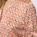 CarmineCC SS V-Blouse - Flame
