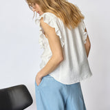 HeraCC Frill SS V-Top - White