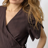 HeraCC SS Wrap Dress - Dark Brown