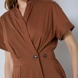 ElaraCC Wrap SS Dress - Suntan