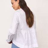 PoppyCC LS Flare Blouse - White
