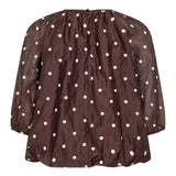 DitaCC Dot Balloon Blouse - Dark Brown