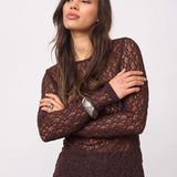 BarnaCC O-Neck Blouse - Dark Brown