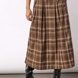 DagnyCC Anya Check Pleat Skirt - Brown