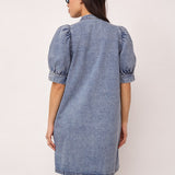 DeniceCC Denim SS Dress - Bleach Denim