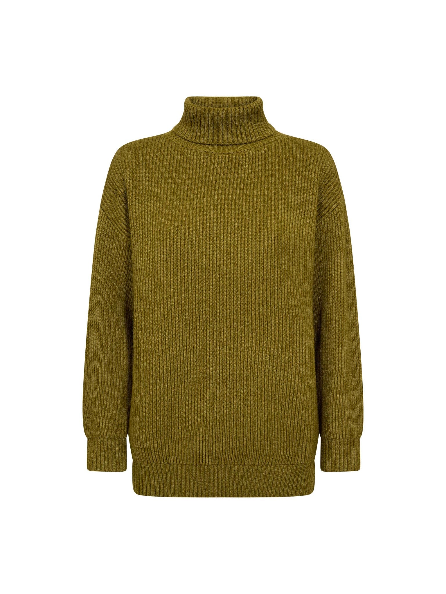 RowCC Rib Padded Roll-Neck Knit - Fern Green - Co'couture