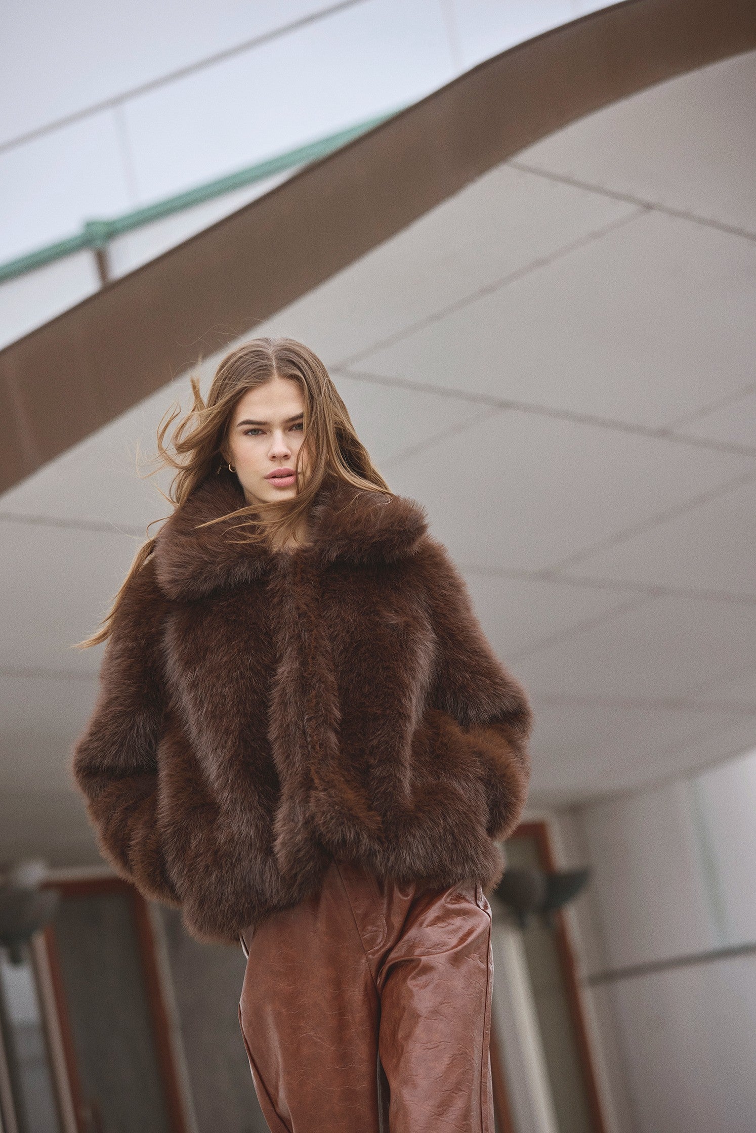 AikoCC Furry Jacket - Dark Brown - Co'couture