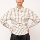 BisoCC Asym Check Shirt - Off-White