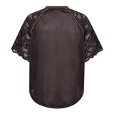 TreyCC Logo Lace Tee - Dark Brown