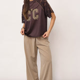 TreyCC Logo Lace Tee - Dark Brown