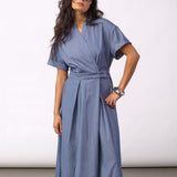 TerryCC Wrap SS  Dress - Ash Blue