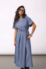 TerryCC Wrap SS  Dress - Ash Blue