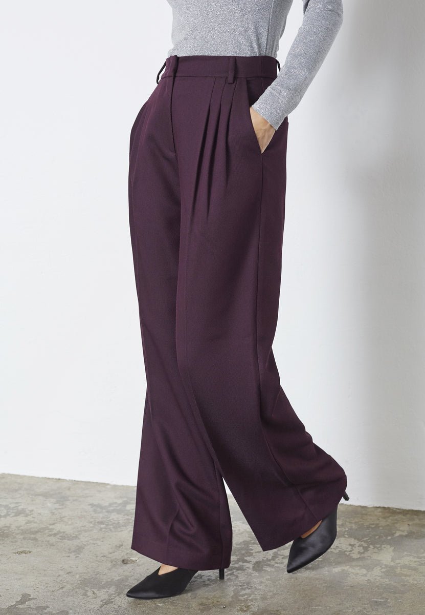 AlmiraCC Pleat LL pant - Plum - Co'couture