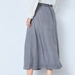 AnyaCC Denim Pleat Skirt - Mid Grey - Co'couture