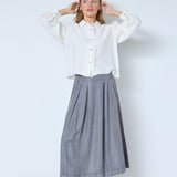 AnyaCC Denim Pleat Skirt - Mid Grey - Co'couture