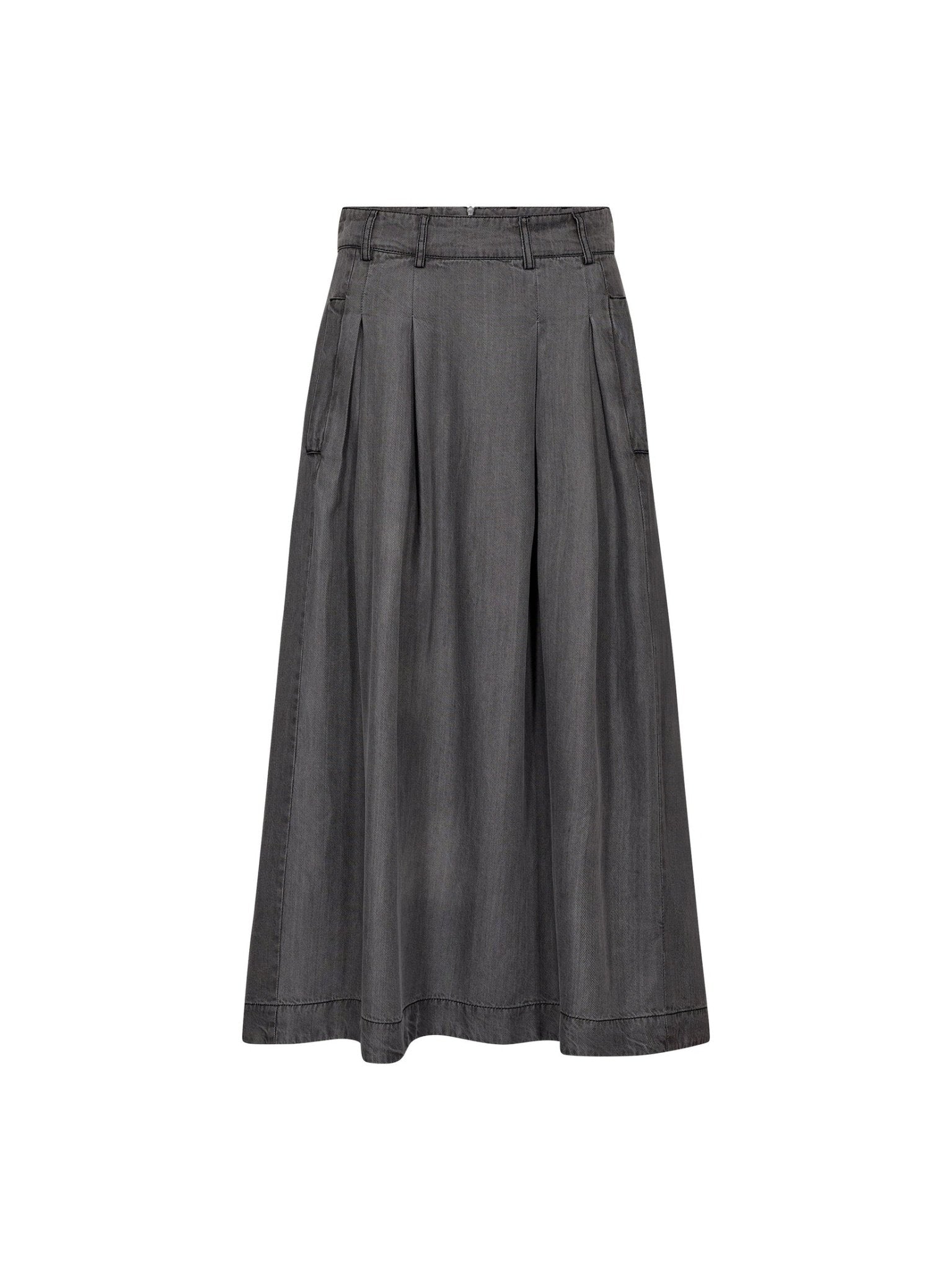 AnyaCC Denim Pleat Skirt - Mid Grey - Co'couture