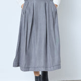 AnyaCC Denim Pleat Skirt - Mid Grey - Co'couture