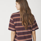 AugustaCC Stripe Polo Tee - Winered - Co'couture