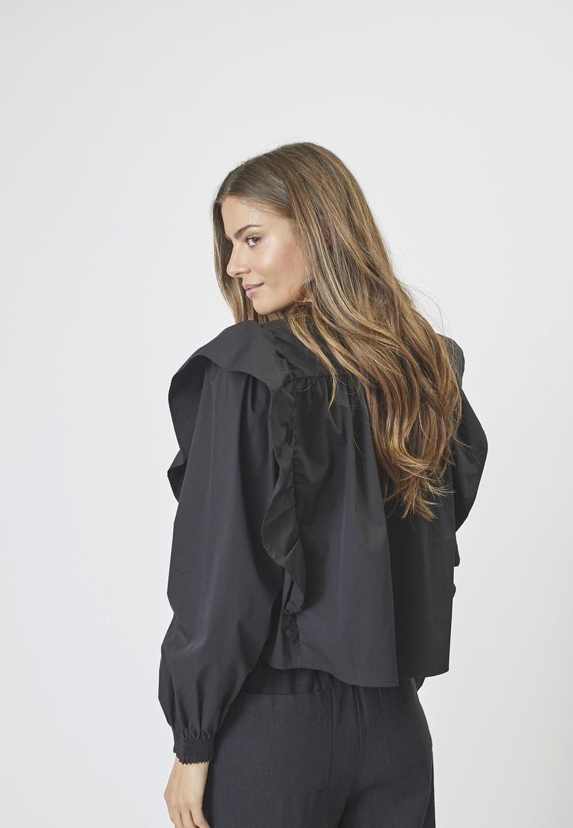 CottonCC Crisp Frill Blouse - Black - Co'couture
