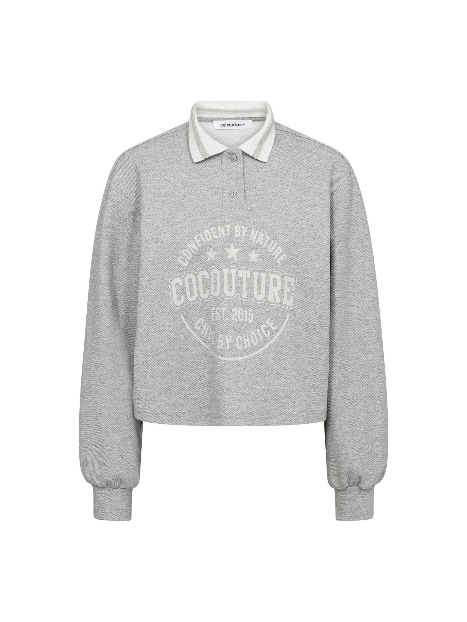 DengiCC Polo Crop Sweat - Grey Melange - Co'couture