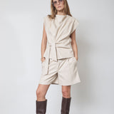 GittCC Pleat Top - Bone - Co'couture