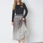 GlitterCC Plissé Skirt - Dark Brown - Co'couture