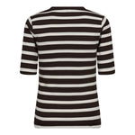 GrannyCC Rib Emb SS T-shirt - OffWhite/DarkBrown - Co'couture