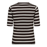 GrannyCC Rib Emb SS T-shirt - OffWhite/DarkBrown - Co'couture