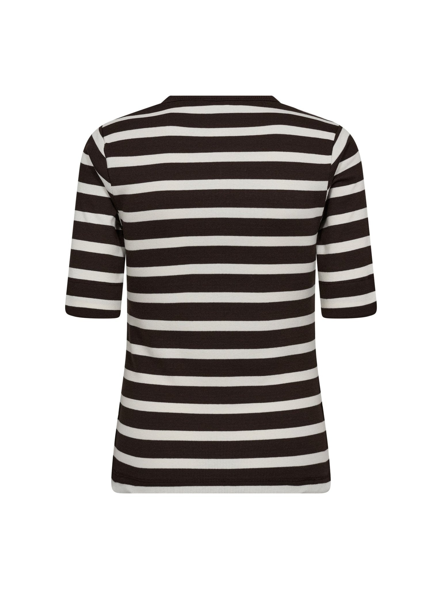 GrannyCC Rib Emb SS T-shirt - OffWhite/DarkBrown - Co'couture