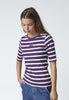 GrannyCC Rib Emb SS T-shirt - OffWhite/Plum