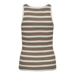 GrannyCC Rib Emb. Tank Top - OffWhite/Walnut - Co'couture