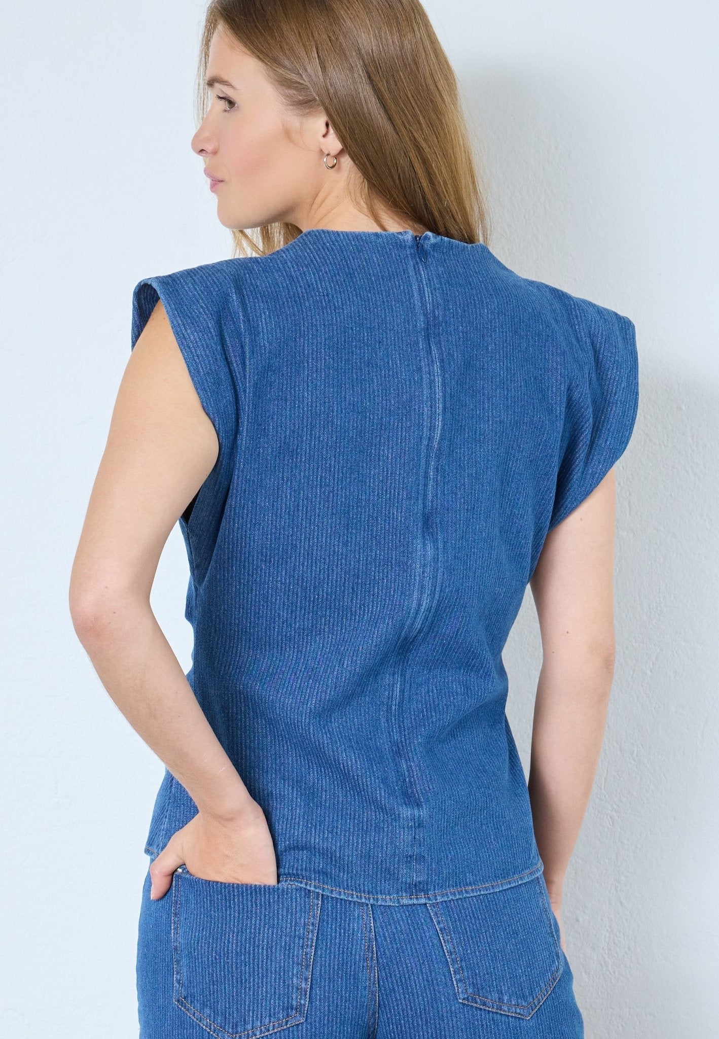 KimmyCC Pleat Top - Dark Denim - Co'couture