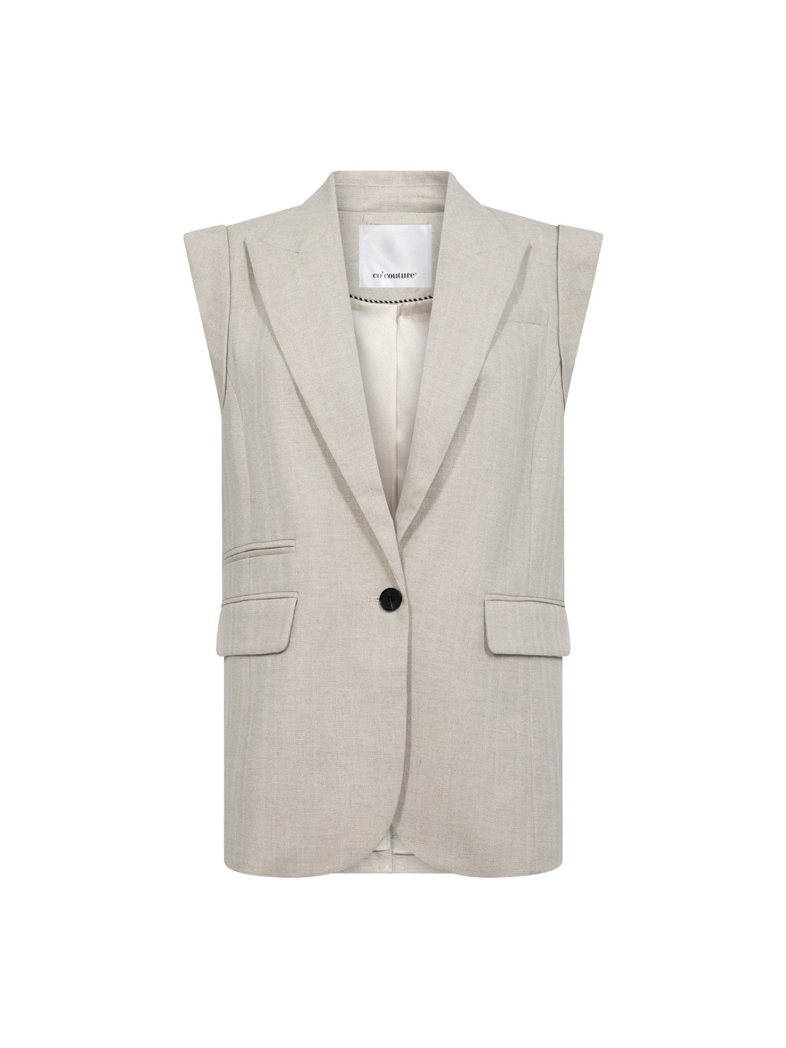 LisaCC Linen Wing Vest - Bone - Co'couture