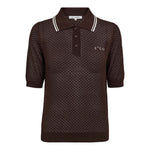 LueCC Pointelle Polo Knit - Dark Brown - Co'couture