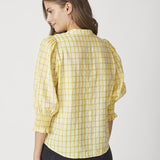 MangoCC Check SS Blouse - Pastel Yellow - Co'couture