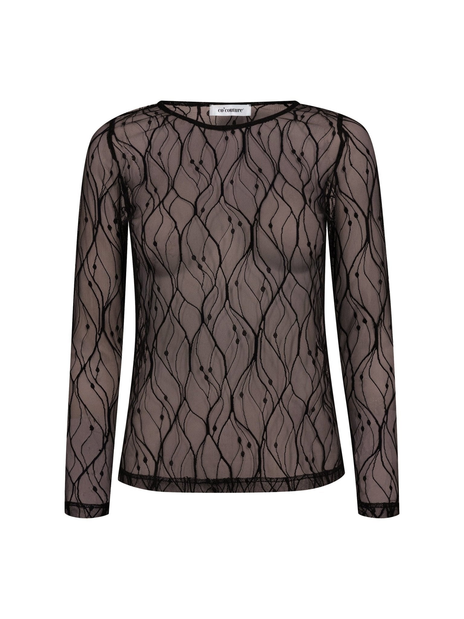MercyCC Mesh O - Blouse - Dark Brown - Co'couture
