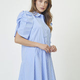MicaCC Stripe SS Shirt Dress - Pale Blue - Co'couture