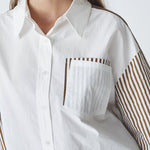 MioCC Stripe Shirt - Dark Brown - Co'couture