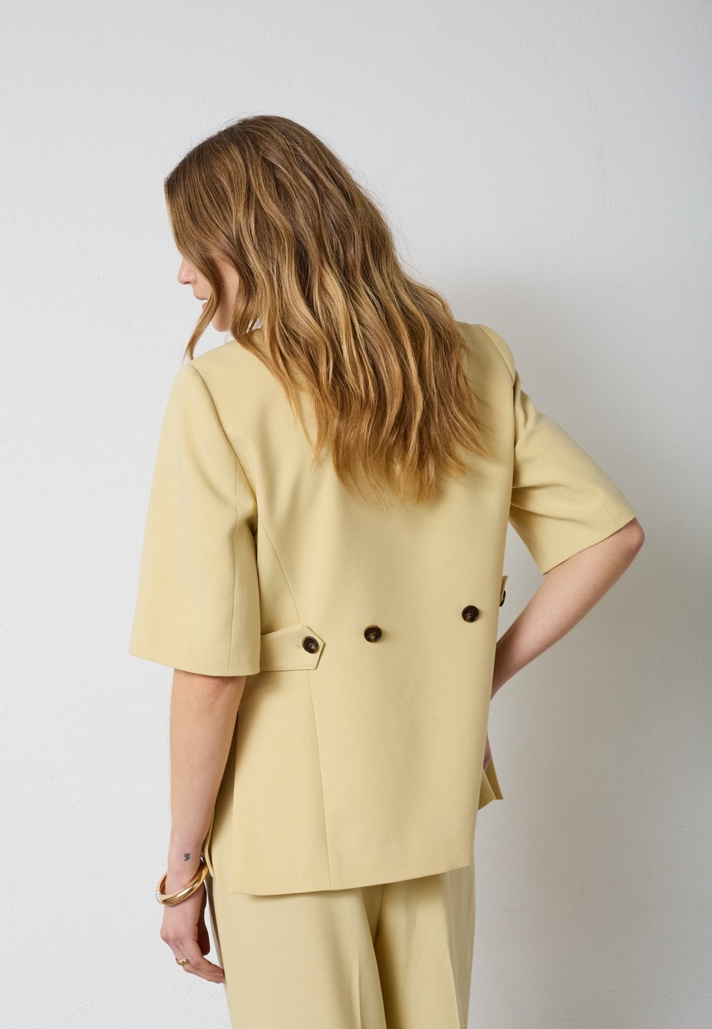NilanCC Fitted SS Blazer - PaleYellow - Co'couture