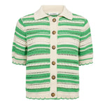 OdetteCC Stripe SS Cardigan - Green - Co'couture
