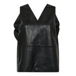 PhoebeCC Leather Bow V - Top - Black - Co'couture